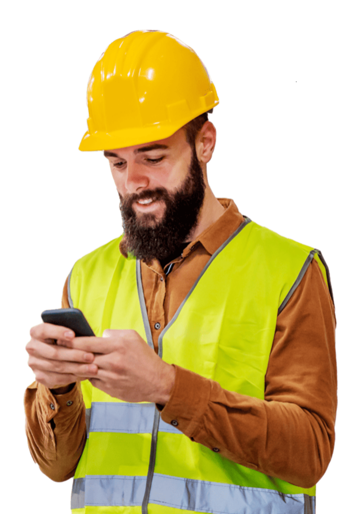 Effiziente Baukommunikation mit WhatsApp und Valoon auf einem Smartphone.