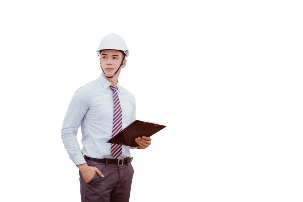 Ein junger Bauingenieur in Hemd