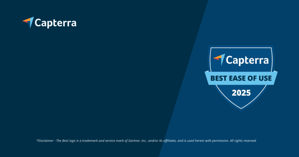 Capterra 2025 Best Ease of Use Award badge for Valoon in the Team Communication category