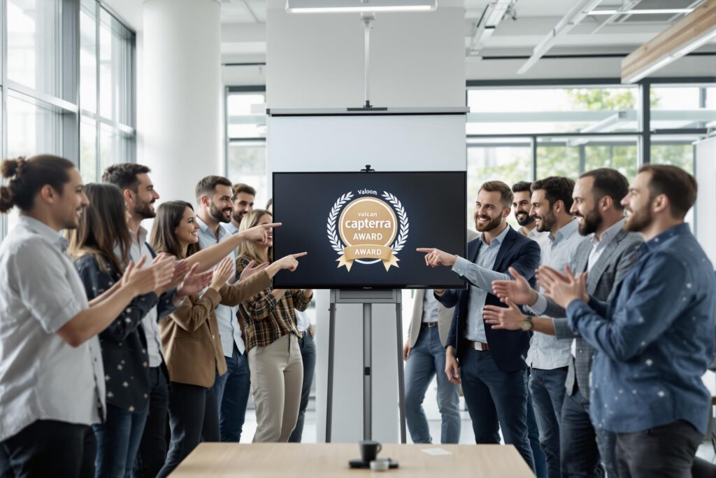 Capterra 2025 Auszeichnung „Beste Benutzerfreundlichkeit“ für Valoon in der Kategorie Team-Kommunikation|||