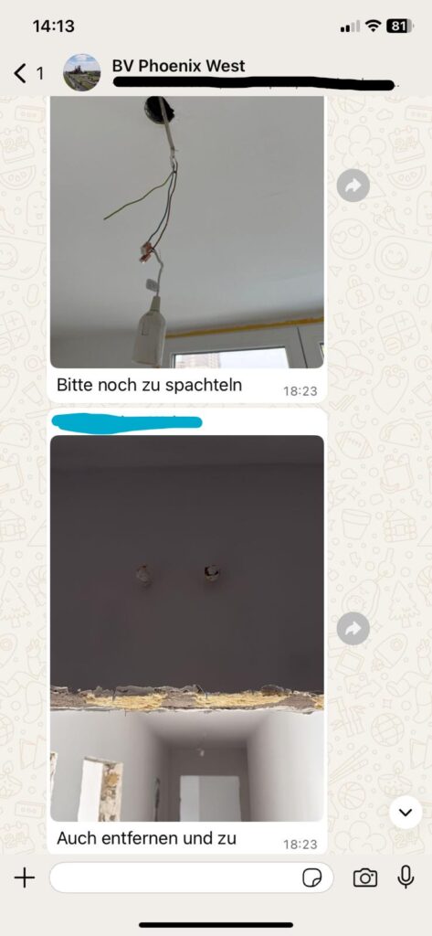 Captura de pantalla de grupos de WhatsApp utilizados para la comunicación en el sitio