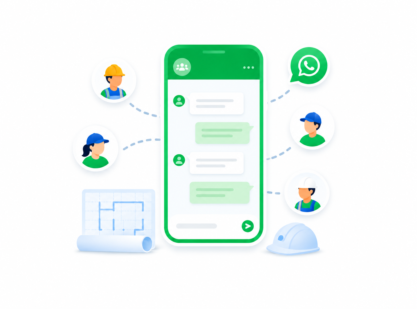 Schritt 2: Baustellenkommunikation direkt über WhatsApp ohne neue Software