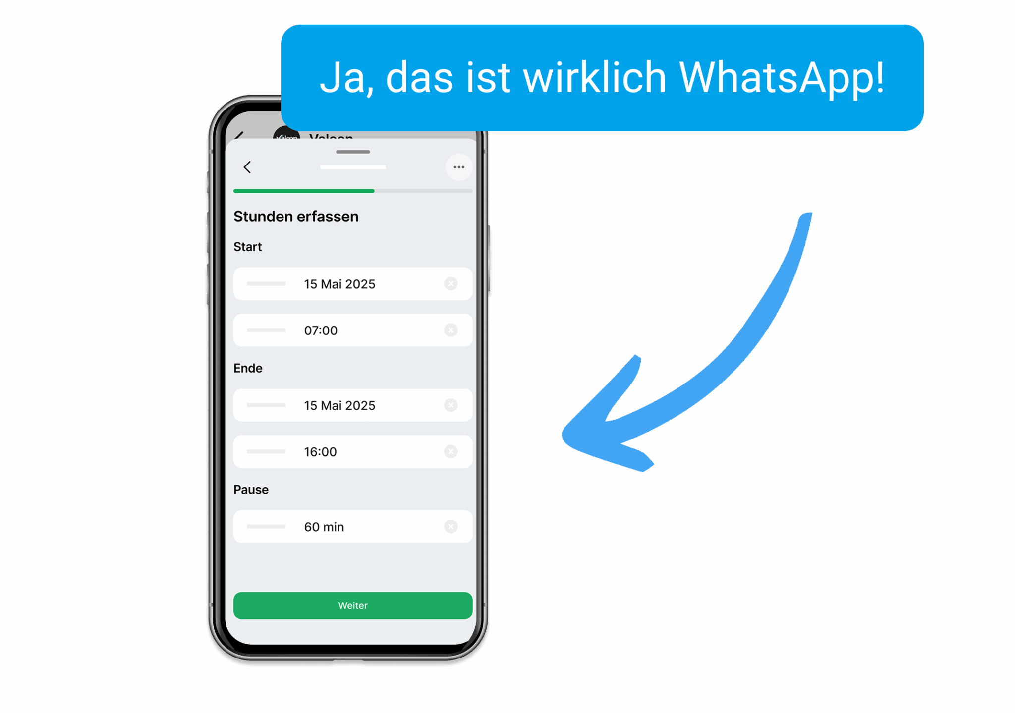 Berichte ausfüllen direkt im Chat